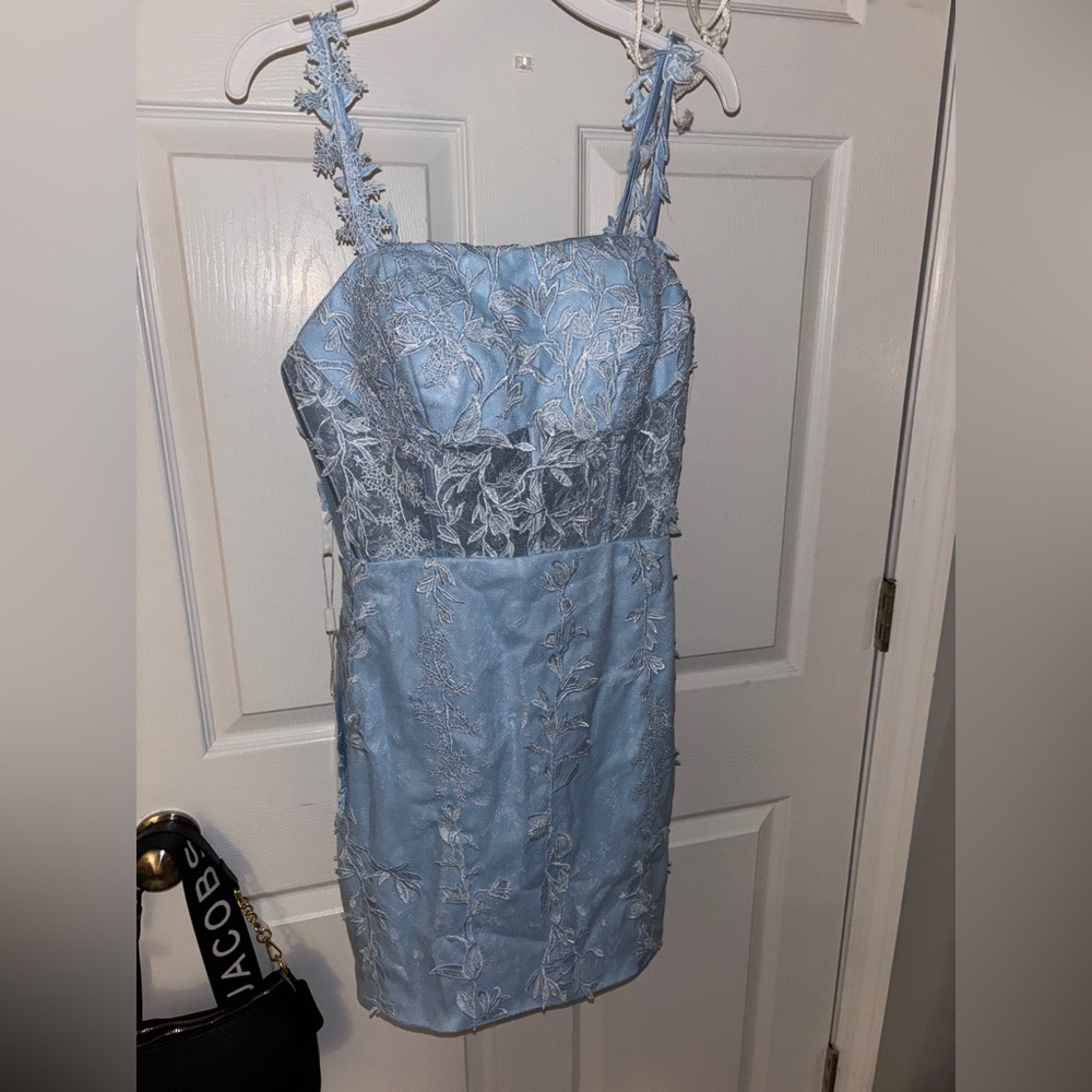 Homecoming Light Blue Lace Dress